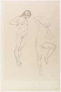 Figura femenina desnuda, de puntillas